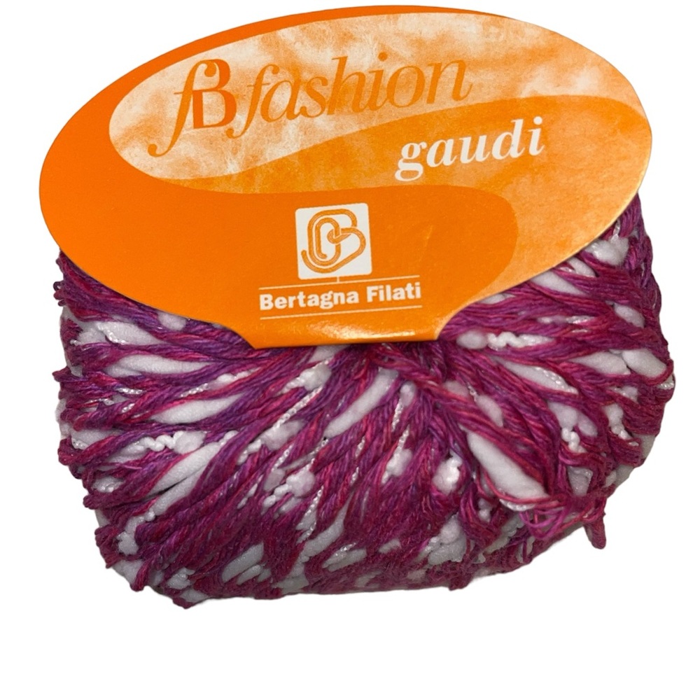 Filati Bertagna Gaudi Bulky Cotton Blend Yarn Twist 412 Thick Thin Pink White